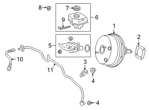 Power Booster Gasket Diagram for 166-431-01-80