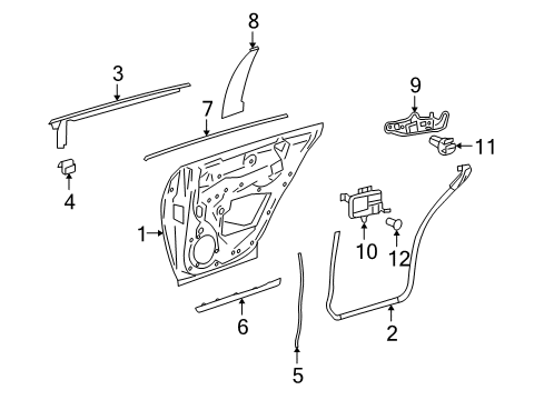 2008 Mercedes-Benz CLS550 Rear Door, Body Diagram