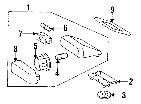 High Mount Lamp Plate Diagram for 140-826-01-31-7C45