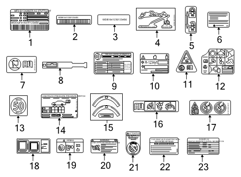 2015 Mercedes-Benz B Electric Drive Information Labels Diagram