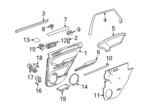 2010 Mercedes-Benz ML450 Interior Trim - Rear Door Diagram