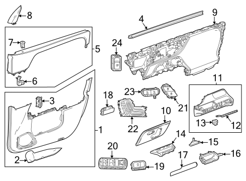 2023 Mercedes-Benz EQB 350 Interior Trim - Front Door Diagram