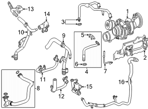 2023 Mercedes-Benz GLE580 Turbocharger & Components Diagram