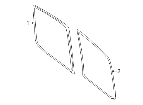 2021 Mercedes-Benz Metris Front Door Glass & Hardware Diagram 1