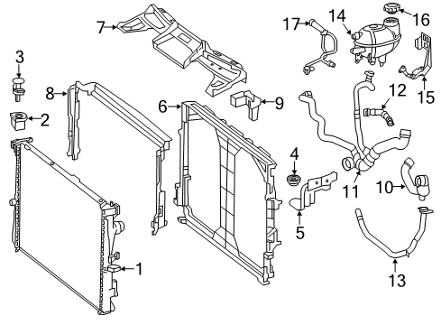 2017 Mercedes-Benz C63 AMG S Radiator & Components Diagram 3