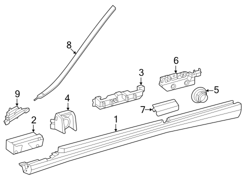 2023 Mercedes-Benz GLC300 Exterior Trim - Pillars Diagram 4