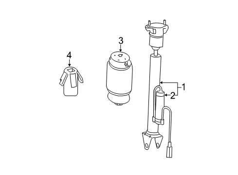 2006 Mercedes-Benz R500 Struts & Components - Rear Diagram 1