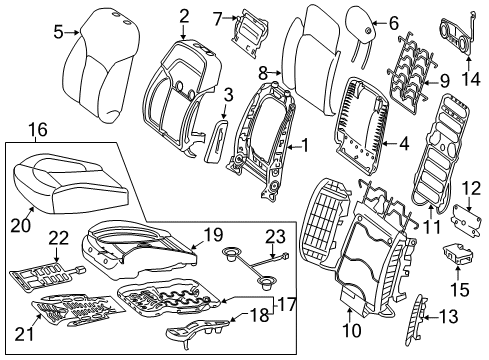 2017 Mercedes-Benz GLE400 Front Seat Components Diagram 2