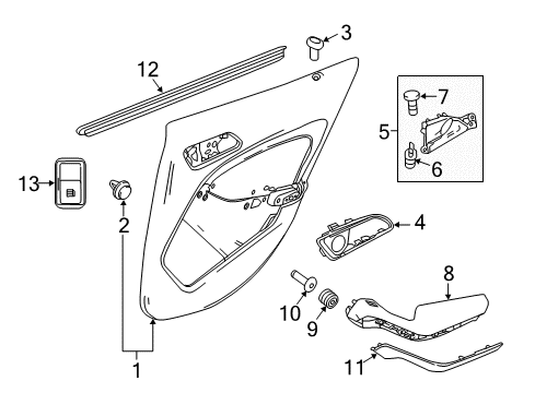 Door Trim Panel Diagram for 156-730-21-00-64-8M62