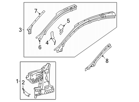 Outer Windshield Pillar Diagram for 223-637-28-00