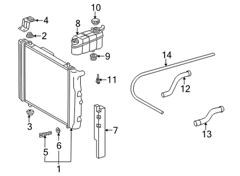 2010 Mercedes-Benz G55 AMG Radiator & Components Diagram