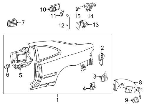 2000 Mercedes-Benz CLK430 Quarter Panel & Components