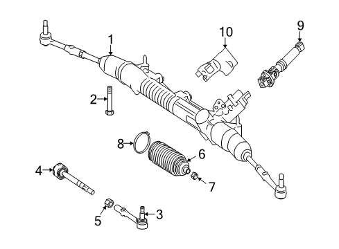 2010 Mercedes-Benz S400 Steering Column & Wheel, Steering Gear & Linkage Diagram 2