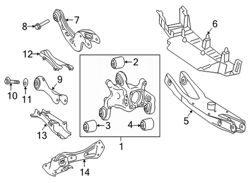 2022 Mercedes-Benz GLB250 Rear Suspension, Control Arm, Ride Control, Stabilizer Bar Diagram 4