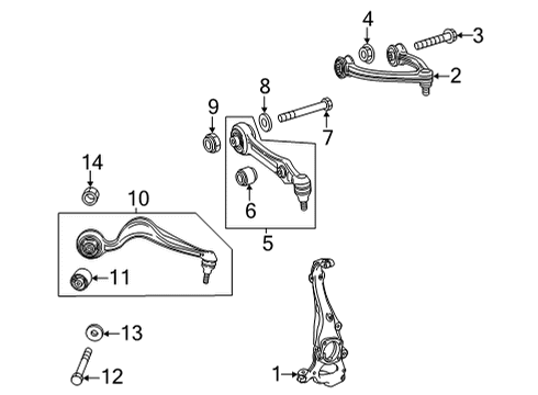 2022 Mercedes-Benz C300 Front Suspension, Control Arm, Stabilizer Bar Diagram 4