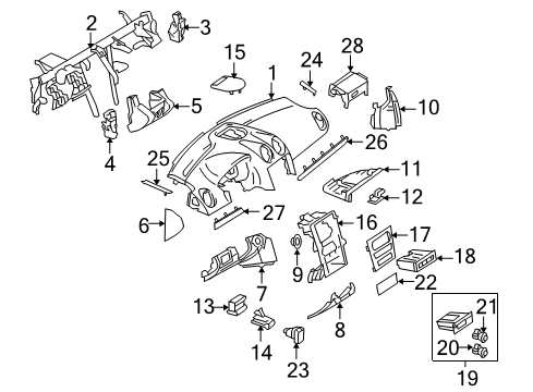 Trim Cover Diagram for 164-680-11-17