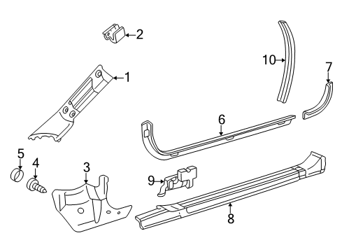 Cowl Trim Cover Diagram for 129-686-00-07-1A26