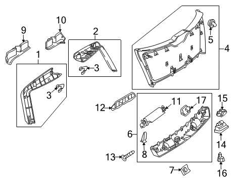 2019 Mercedes-Benz GLC350e Interior Trim - Lift Gate Diagram