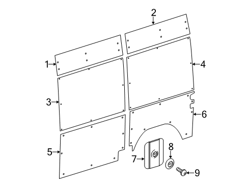 2018 Mercedes-Benz Sprinter 2500 Interior Trim - Side Panel Diagram 4