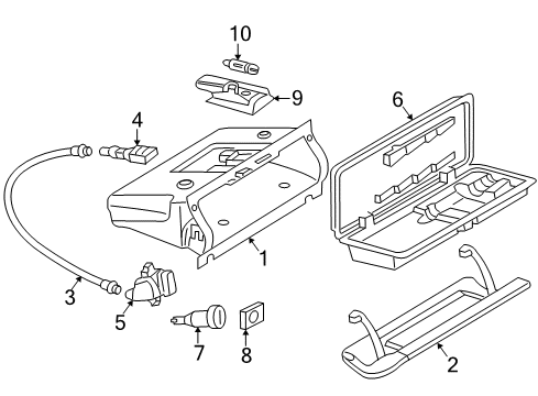 2004 Mercedes-Benz CL500 Glove Box Diagram