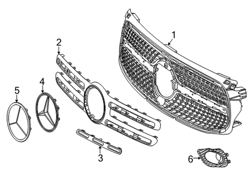 2022 Mercedes-Benz GLB250 Grille & Components Diagram 2