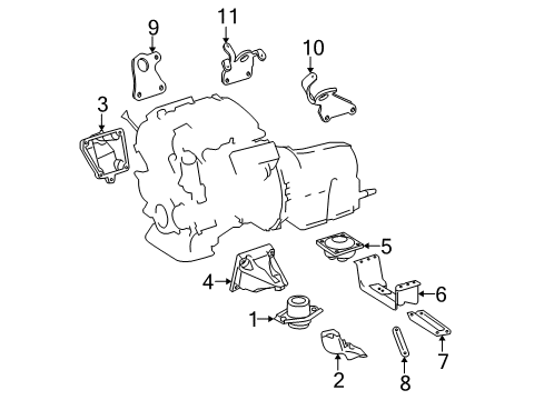 2007 Mercedes-Benz GL320 Engine & Trans Mounting Diagram