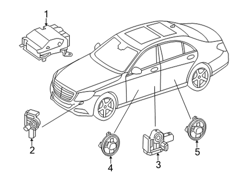 2022 Mercedes-Benz EQS 450+ Air Bag Components Diagram 2