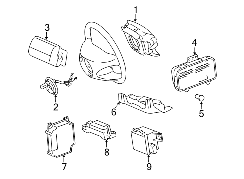 Driver Air Bag Diagram for 230-460-01-98-64-9051