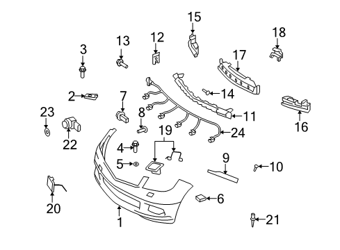 Bumper Cover Diagram for 204-885-48-25