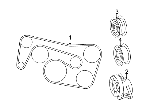 2015 Mercedes-Benz C250 Belts & Pulleys, Cooling Diagram