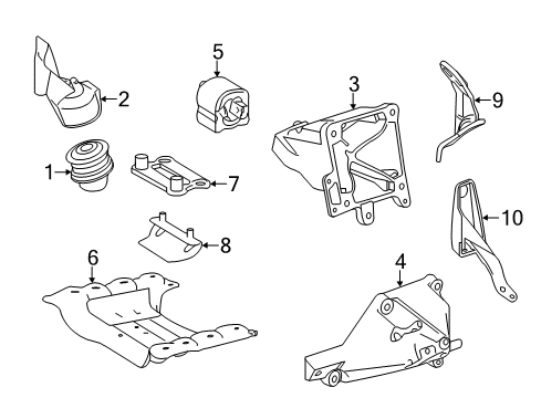 2014 Mercedes-Benz CL63 AMG Engine & Trans Mounting Diagram