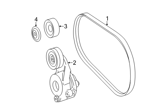 2013 Mercedes-Benz ML350 Belts & Pulleys, Cooling Diagram 1