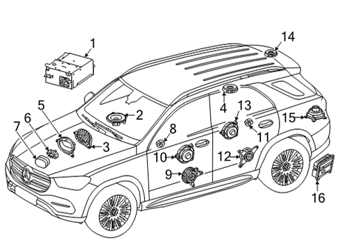 2023 Mercedes-Benz GLS63 AMG Sound System Diagram