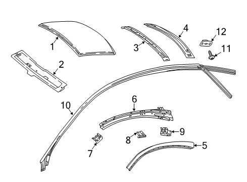 Roof Rail Rear Bracket Diagram for 205-636-45-00