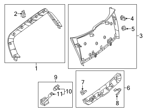 2017 Mercedes-Benz B250e Interior Trim - Lift Gate Diagram