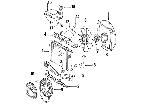 1991 Mercedes-Benz 350SD Radiator & Components, Cooling Fan