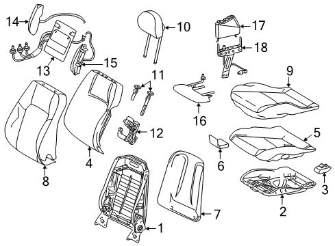 2006 Mercedes-Benz C350 Front Seat Components Diagram