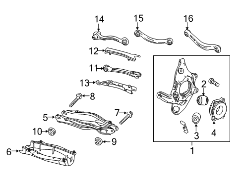 2019 Mercedes-Benz CLS450 Rear Suspension, Control Arm Diagram 1