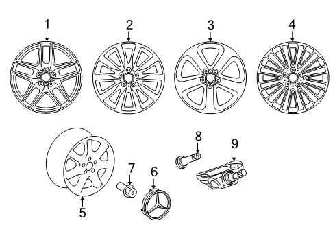 Wheel, Alloy Diagram for 253-401-09-00-7X68