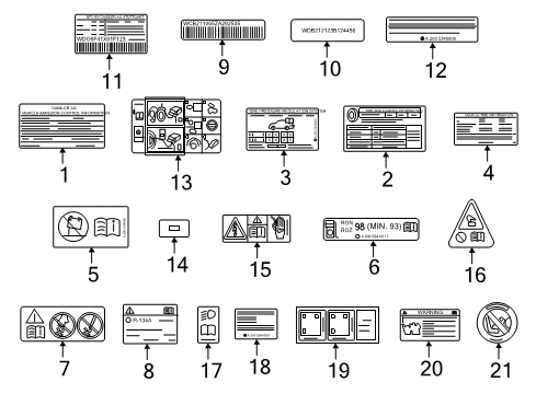 2017 Mercedes-Benz S65 AMG Information Labels Diagram