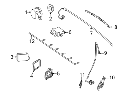 2021 Mercedes-Benz AMG GT C Electrical Components - Rear Bumper Diagram