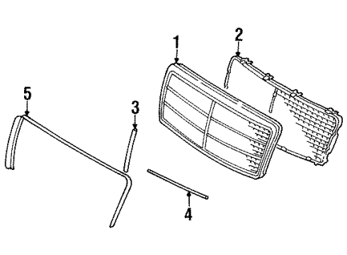 1994 Mercedes-Benz E320 Grille & Components Diagram 2