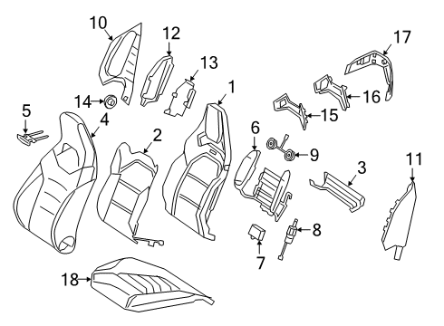 2020 Mercedes-Benz A35 AMG Passenger Seat Components Diagram 1