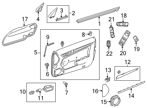 Door Trim Panel Diagram for 207-720-30-70-7M57