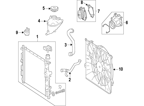 2010 Mercedes-Benz GL350 Cooling System, Radiator, Water Pump, Cooling Fan Diagram 2