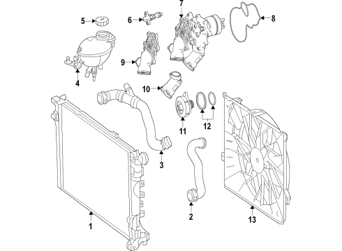 2021 Mercedes-Benz G550 Cooling System, Radiator, Water Pump, Cooling Fan Diagram 2