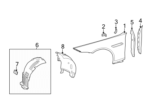 Front Fender Liner Diagram for 232-690-69-00