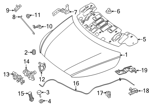 Hood Bumper Diagram for 201-987-03-40