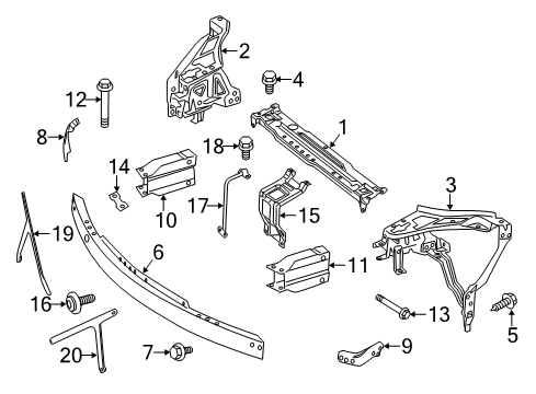 2014 Mercedes-Benz E350 Radiator Support Diagram 1