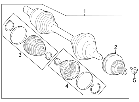 2023 Mercedes-Benz EQS 450 SUV Drive Axles - Front Diagram